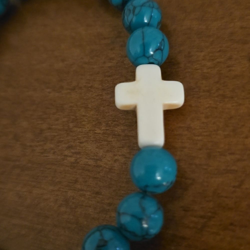 Cross green stone bracelet - Picture 6 of 8